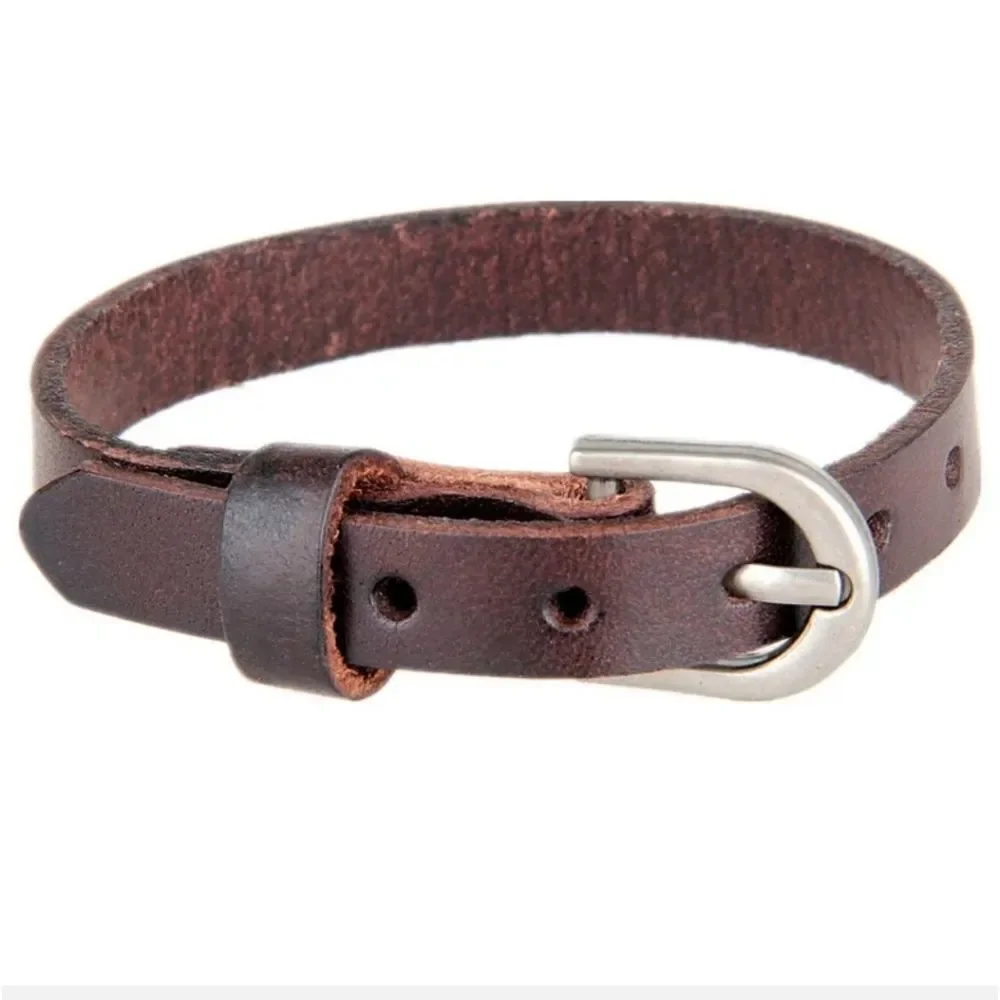 Women Wrist Strap Buckle Leather Bracelet Friendship Bracelet Punk Bangle US
